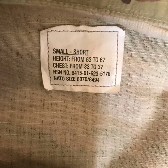 Men's VTG military jacket green camo sz sm short army insect repellant apparel - Picture 4 of 5